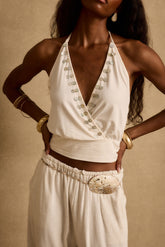 Venice Ivory Halter Top