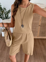 Hazel Blues® | Round Neck Tank and Shorts Set