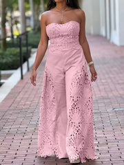 Hazel Blues® | Hollow-Out Tube Top and Pants Two-Piece Set