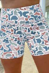 Hazel Blues® | Blue Skies Camo Biker Shorts