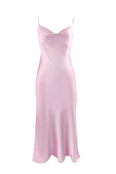 Silhouette Silk Cowl Slip Dress - Peony Pink - Last Chance Archive