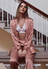 Vintage Rose Perfect Pull On Silk Trouser - Last Chance Archive
