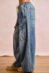 Hazel Blues® | BiBi Baggy Barrel Jeans With Cargo Pockets