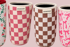 Brown Checkered Coozie (22-28 oz)