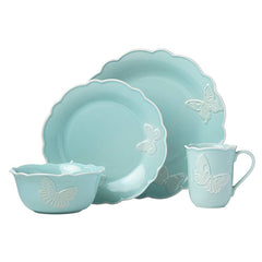 Butterfly Meadow Carved Blue® 4pc Place Set