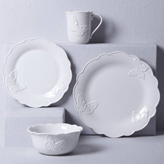 Butterfly Meadow Carved Vanilla 4pc Place Setting