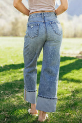 Hazel Blues® | Cuffed Straight Loose Jeans