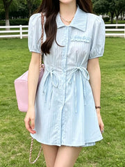 Hazel Blues® | Tied Button Up Shirt and Shorts Set
