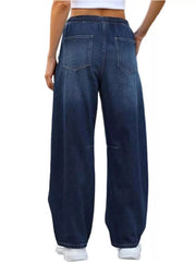 Hazel Blues® | Elastic Waist Wide Leg Jeans