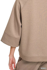 Hazel Blues® | Zenana Scuba 3/4 Sleeve Pullover & Pants Set