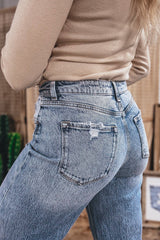 Hazel Blues® | Ashleigh Blue Cuffed Straight Loose Jeans