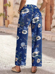 Hazel Blues® | Floral Print Wide Leg Jeans