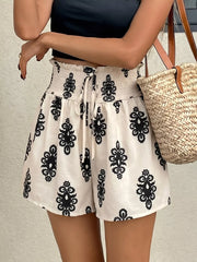 Hazel Blues® | Smocked Waist Printed Shorts