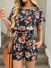 Hazel Blues® | Floral Print Crop Top and Shorts Set