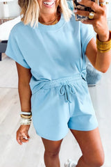 Hazel Blues® | Solid Color Loose Tee Drawstring Shorts 2pcs Outfit Set