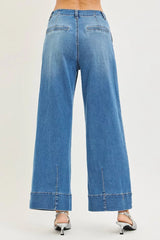 Hazel Blues® | RISEN Slouchy Wide Leg Jeans With Pleats