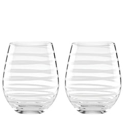 Charlotte Street White 2pc Stemless Wine Glass Set