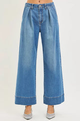 Hazel Blues® | RISEN Slouchy Wide Leg Jeans With Pleats