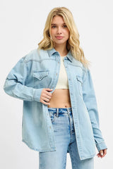 Hazel Blues® | RISEN Western Yoke Style Relaxed Fit Denim Shirts