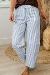 Hazel Blues® | Striped Barrel Leg Jeans