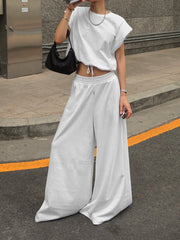 Hazel Blues® | Round Neck Top and Wide Leg Pants Set