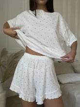 Hazel Blues® | Heart Print Casual Top and Shorts Lounge Set