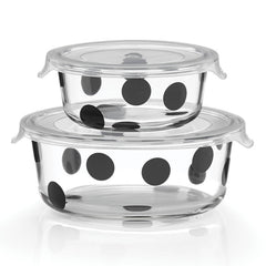 Deco Dot™ 2-piece Round Food Storage Set