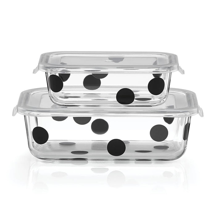 Deco Dot™ 2pc Rectangular Food Storage Set