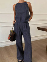 Hazel Blues® | Striped Sleeveless Top and Wide-Leg Pants Set