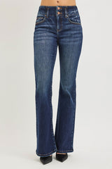 Hazel Blues® | RISEN High Rise Flare Jeans With Seam Detail Waistband