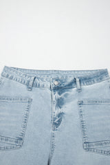 Hazel Blues® | Beau Blue Frayed Cropped Straight Jeans