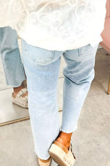 Hazel Blues® | Star-Embellished Cropped Jeans