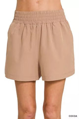 Hazel Blues® | Zenana Soft Woven Lined Shorts With Pocket