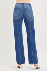 Hazel Blues® | RISEN High Rise Straight Patch Pocket Seamed Jeans