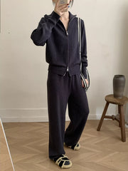 Hazel Blues® | Zip Up Outerwear and Wide Leg Pants Set