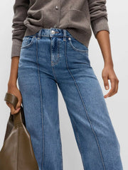 Hazel Blues® | Wide Leg Jeans with Front Seam Detail