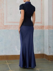 Hazel Blues® | Tweed Jacket and Satin Skirt Set