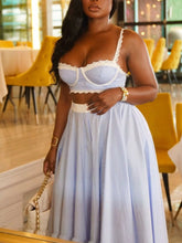 Hazel Blues® | Striped Lace Trim Cami and Skirt Two-Piece Set