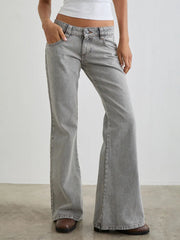 Hazel Blues® | Low Rise Flare Leg Jeans