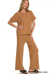 Hazel Blues® | Zenana Viscose Round Neck Top & Pants Set