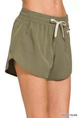Hazel Blues® | Zenana Soft Woven Lined Shorts With Zip Coin Pocket