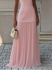Hazel Blues® | Sleeveless Top and Pleated Maxi Skirt Set