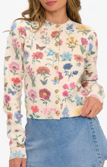 Cafe Cardigan ~ French Floral Knit