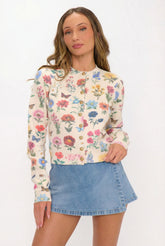 Cafe Cardigan ~ French Floral Knit
