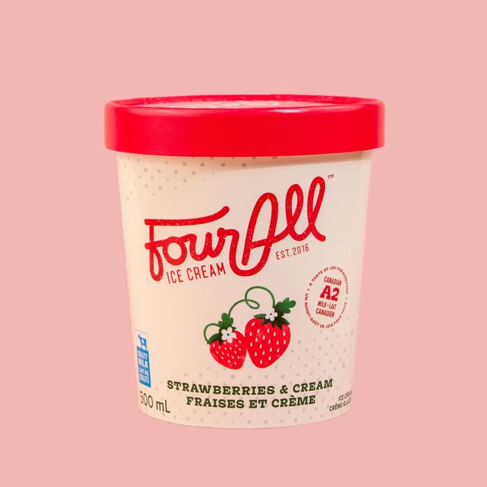Four All Ice Cream, Strawberries & Cream