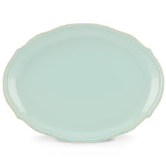 French Perle Bead Ice Blue™ 16" Oval Platter