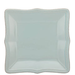 French Perle Bead Ice Blue Square Accent Plate