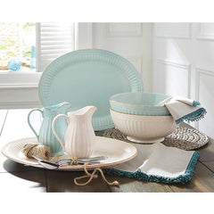 French Perle Groove Ice Blue™ Oval Platter