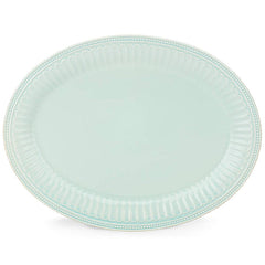 French Perle Groove Ice Blue™ Oval Platter