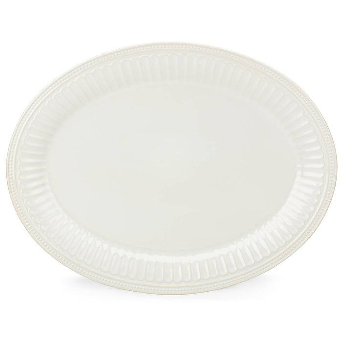 French Perle Groove White™ 16" Oval Platter